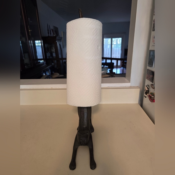 Black Iron Cat Statue/Paper Towel/Toilet Paper Holder - Picture 2 of 5